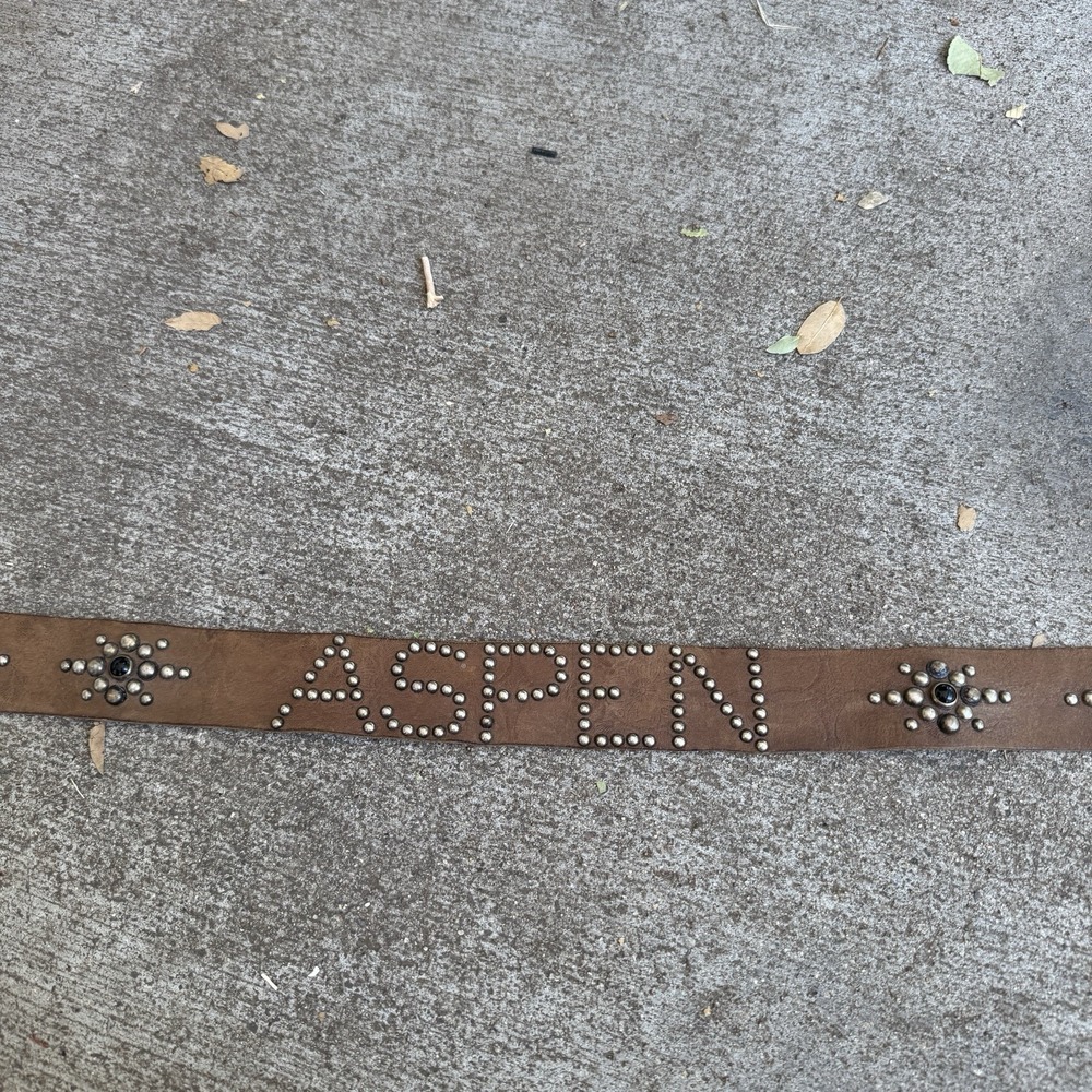 Brown Old Stud Handmade ASPEN Studded Belt Vintage Style Studded Rockabilly - Picture 4 of 7
